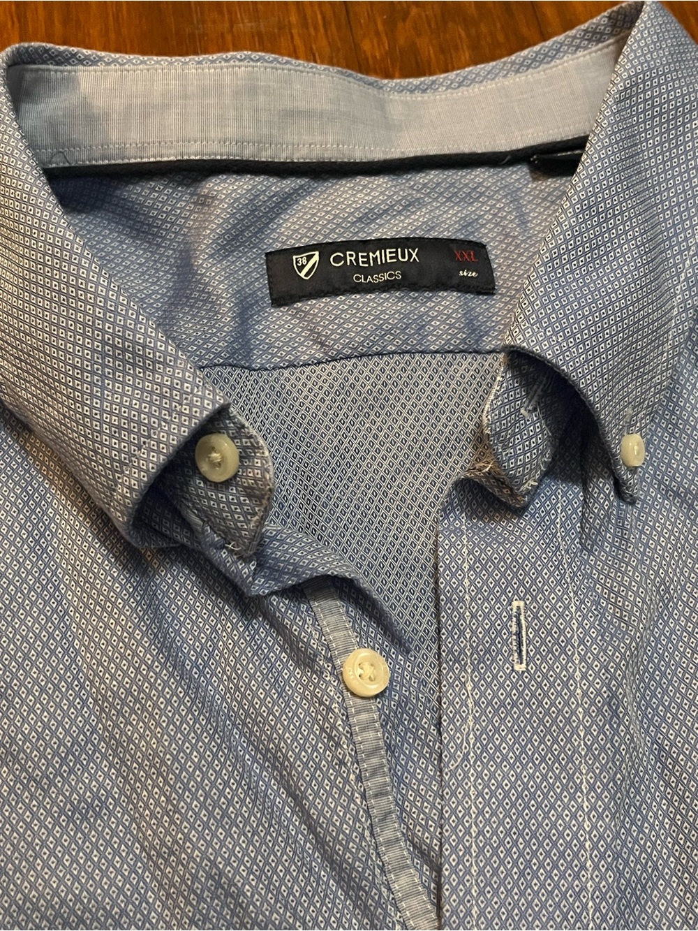 Daniel Cremieux Men's Light Blue Micro Diamond Button-Down Short-sleeve Shirt